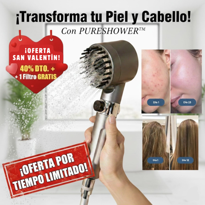 Cabezal con Filtrado que Cuida tu pelo y tu Piel en Cada Lavado - PURESHOWER™