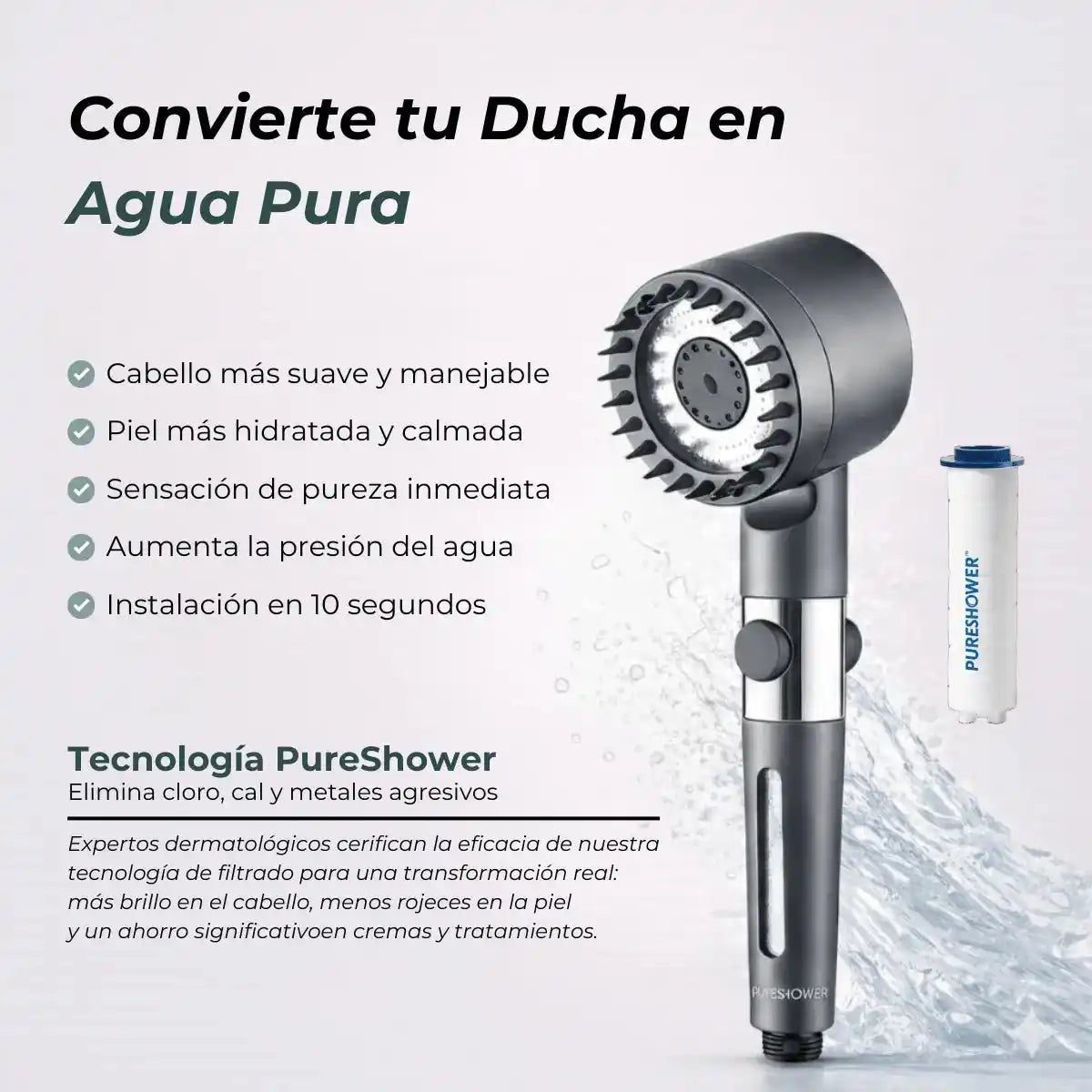 Cabezal PureShower™, el Secreto de una Piel y Pelo Sanos - ZENPRIME.