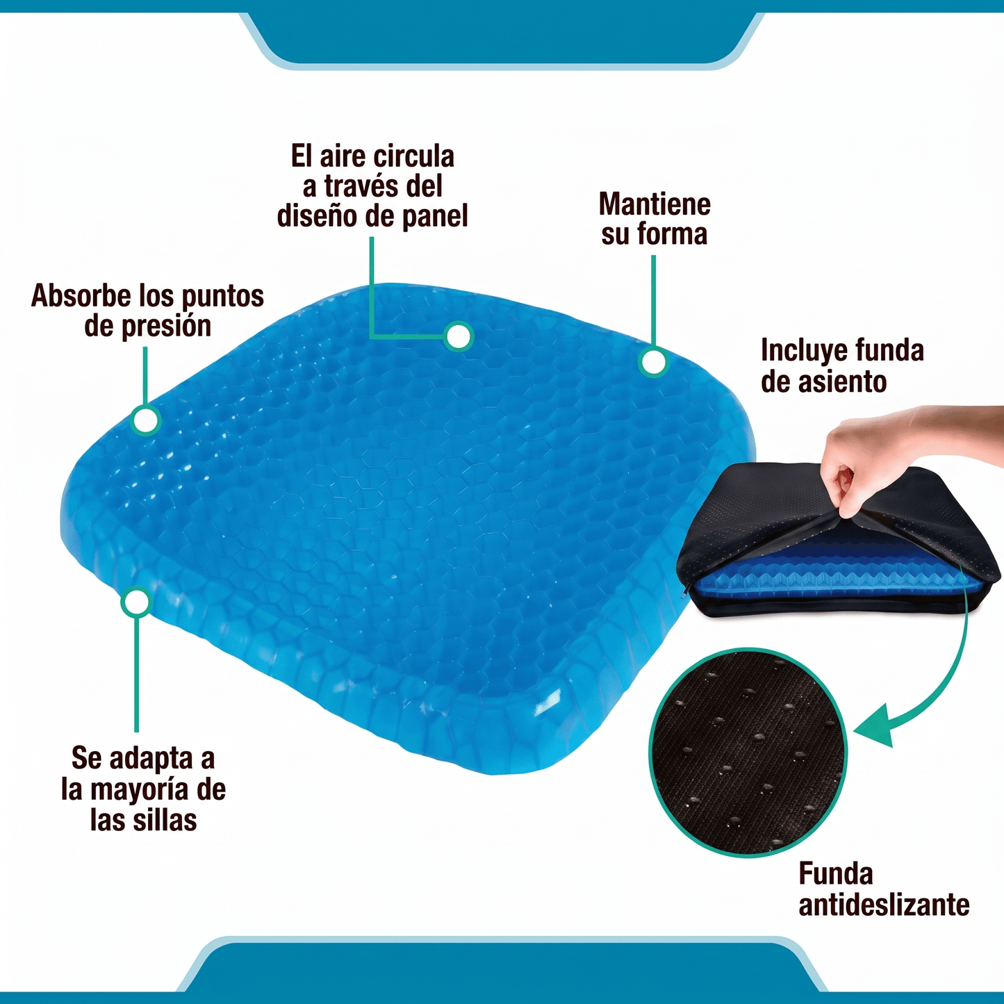 Cojín Ergonómico Gel - Alivia el Dolor de Espalda y la Ciática - ZENPRIME.