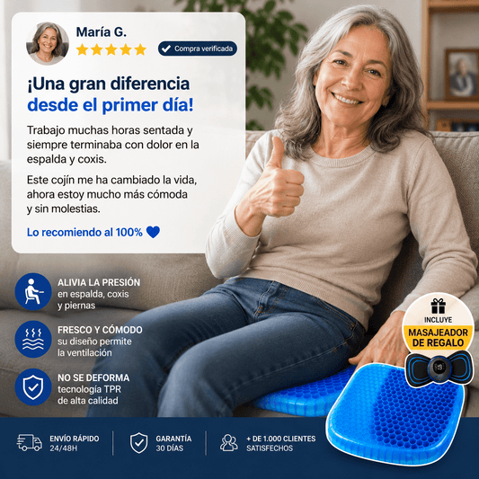 Cojín Ergonómico Gel - Alivia el Dolor de Espalda y la Ciática - ZENPRIME.